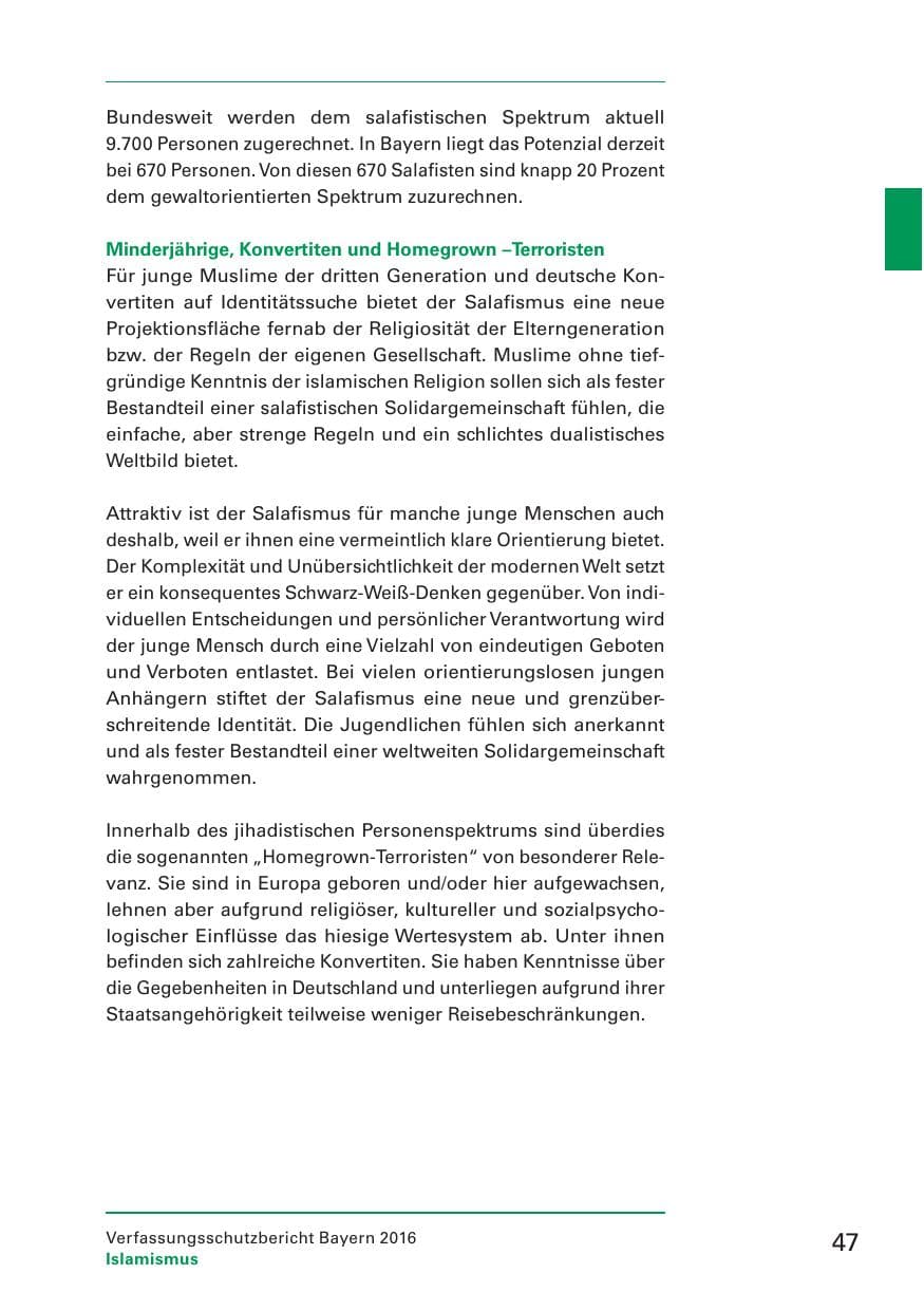 Seite 49 des Verfassungsschutzbericht 2016 Bayern