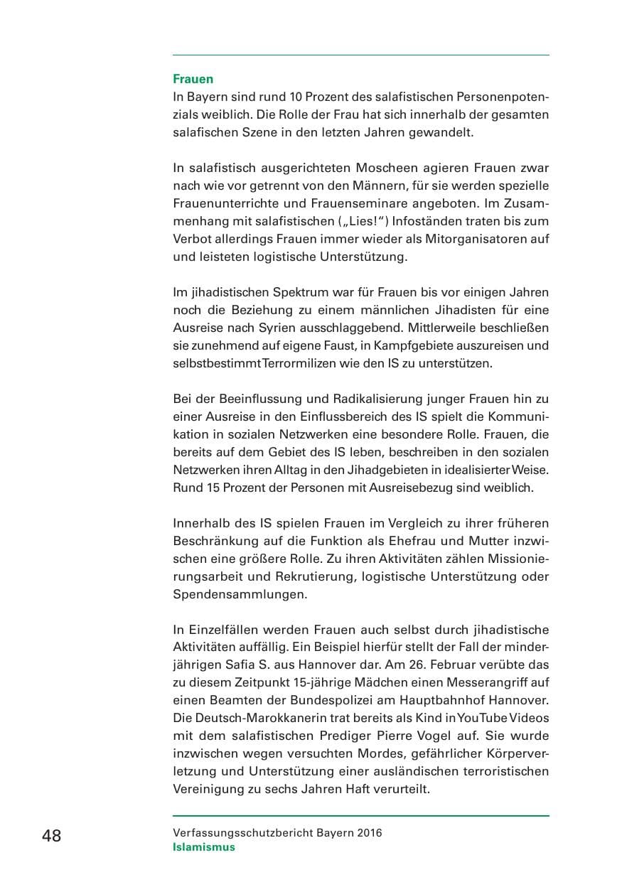 Seite 50 des Verfassungsschutzbericht 2016 Bayern
