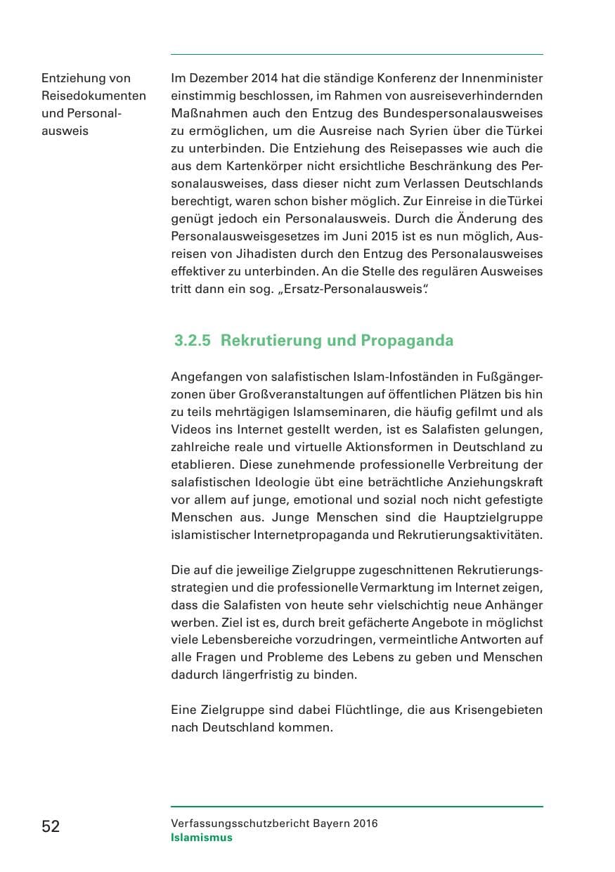 Seite 54 des Verfassungsschutzbericht 2016 Bayern
