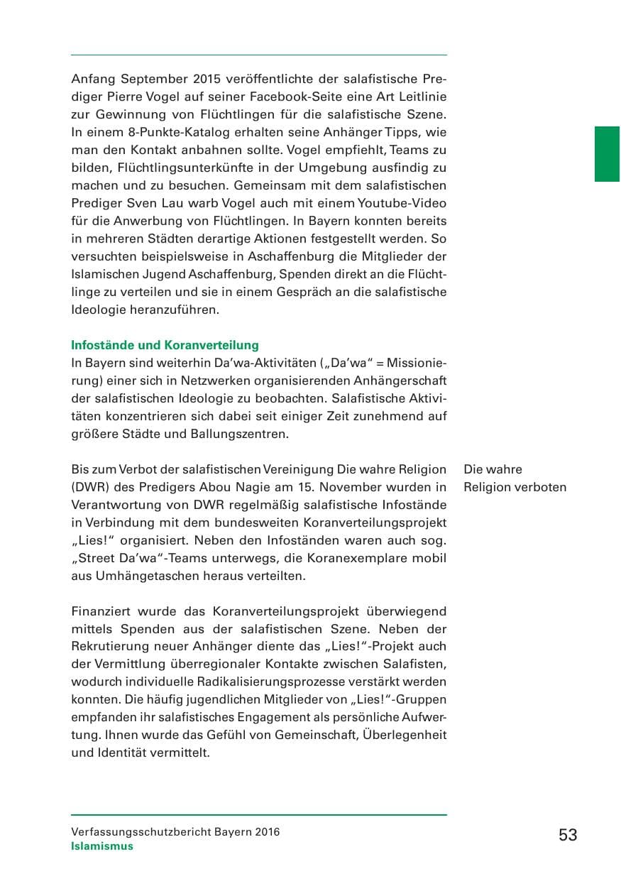 Seite 55 des Verfassungsschutzbericht 2016 Bayern
