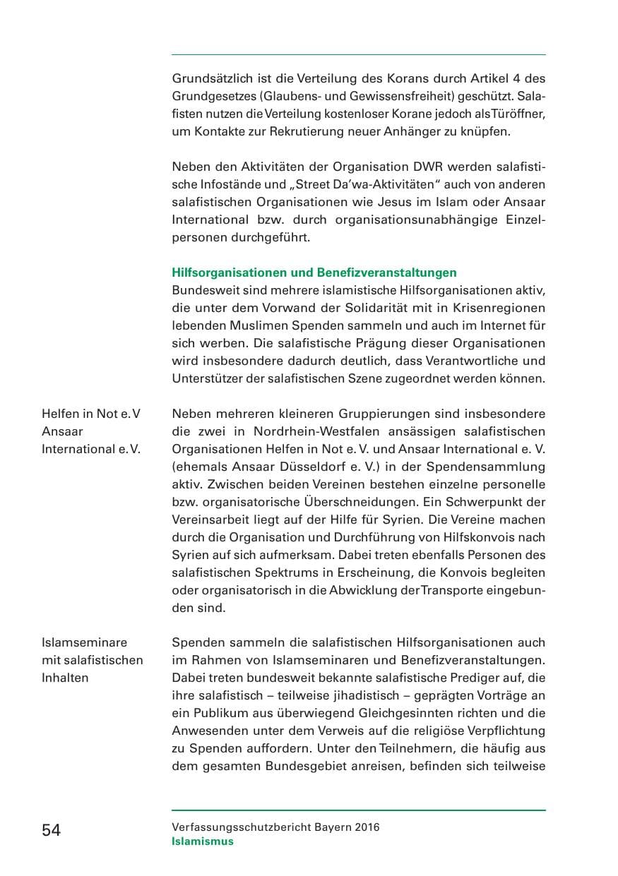 Seite 56 des Verfassungsschutzbericht 2016 Bayern