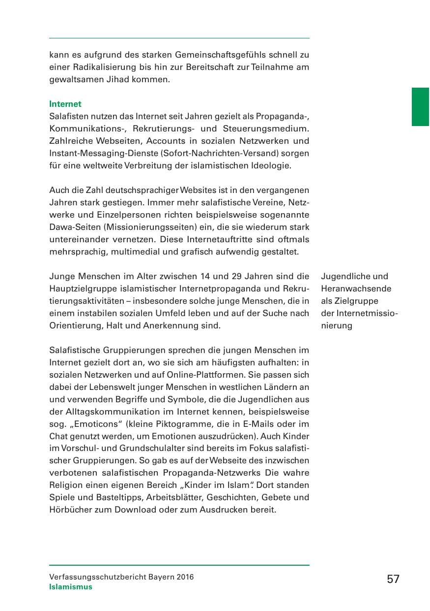Seite 59 des Verfassungsschutzbericht 2016 Bayern