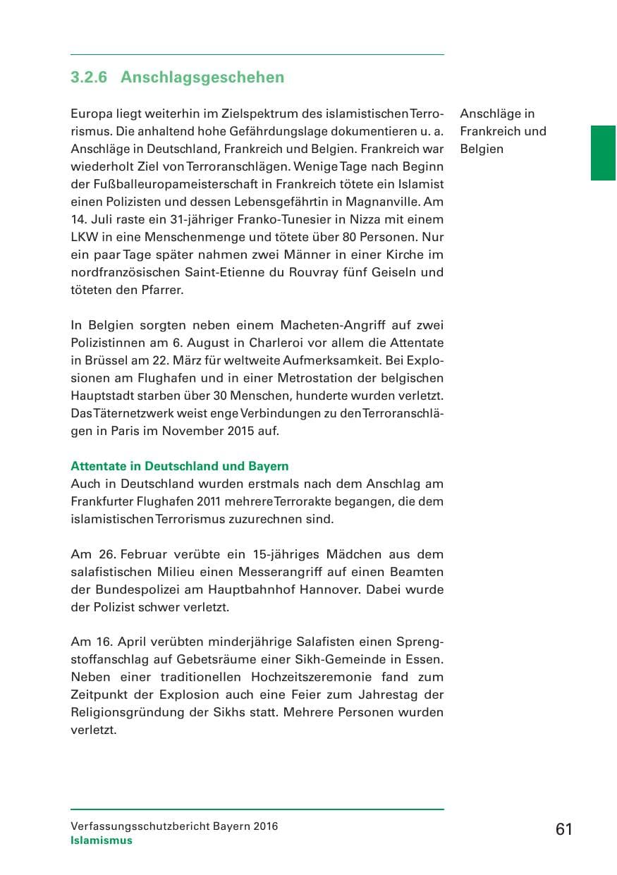 Seite 63 des Verfassungsschutzbericht 2016 Bayern
