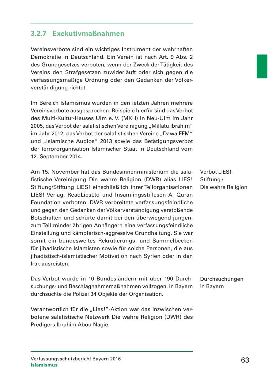 Seite 65 des Verfassungsschutzbericht 2016 Bayern