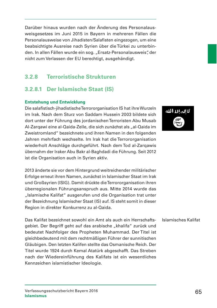 Seite 67 des Verfassungsschutzbericht 2016 Bayern