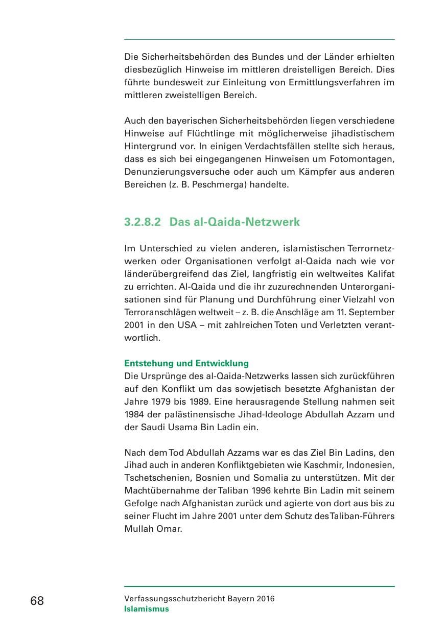 Seite 70 des Verfassungsschutzbericht 2016 Bayern
