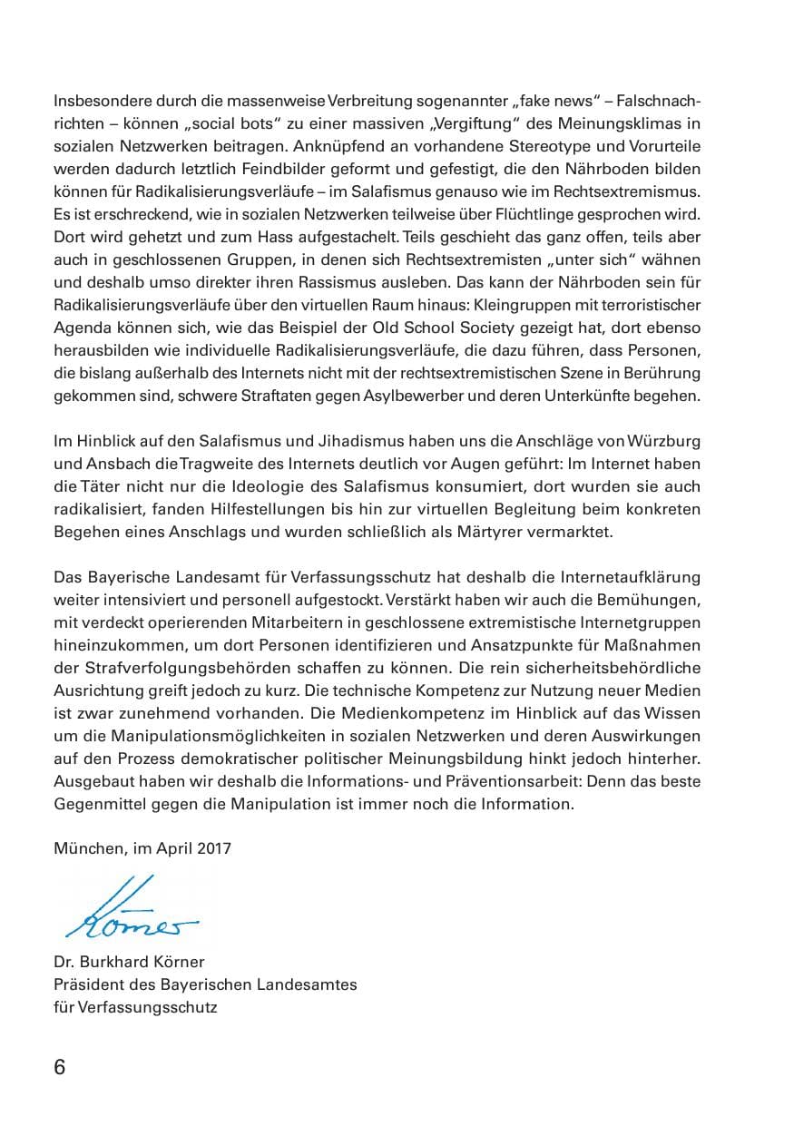 Seite 8 des Verfassungsschutzbericht 2016 Bayern