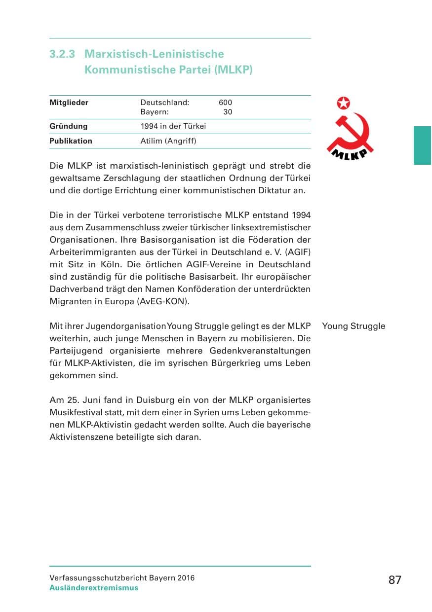 Seite 89 des Verfassungsschutzbericht 2016 Bayern