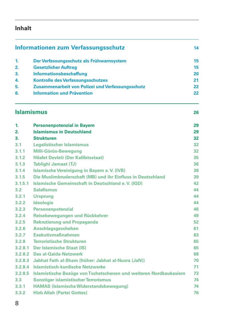Seite 10 des Verfassungsschutzbericht 2016 Bayern