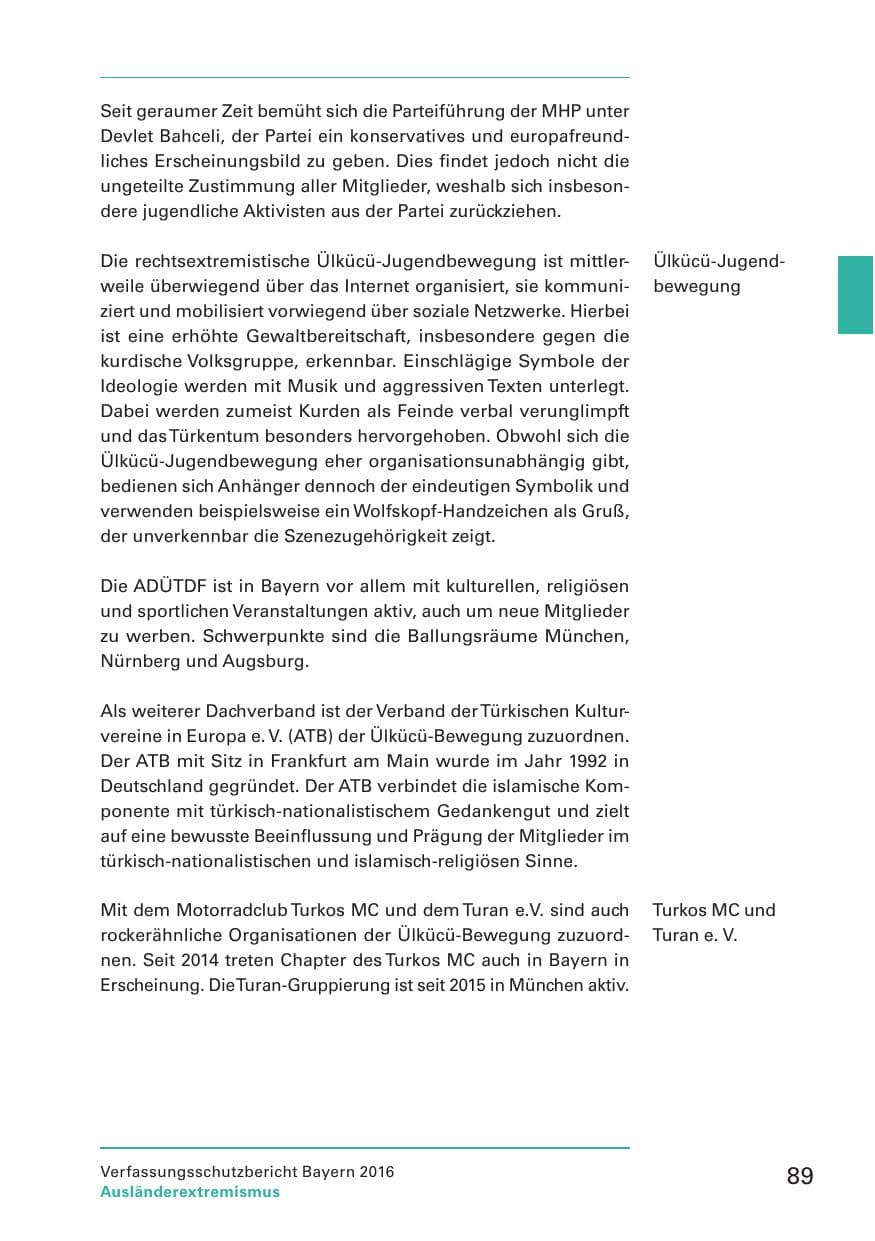 Seite 91 des Verfassungsschutzbericht 2016 Bayern