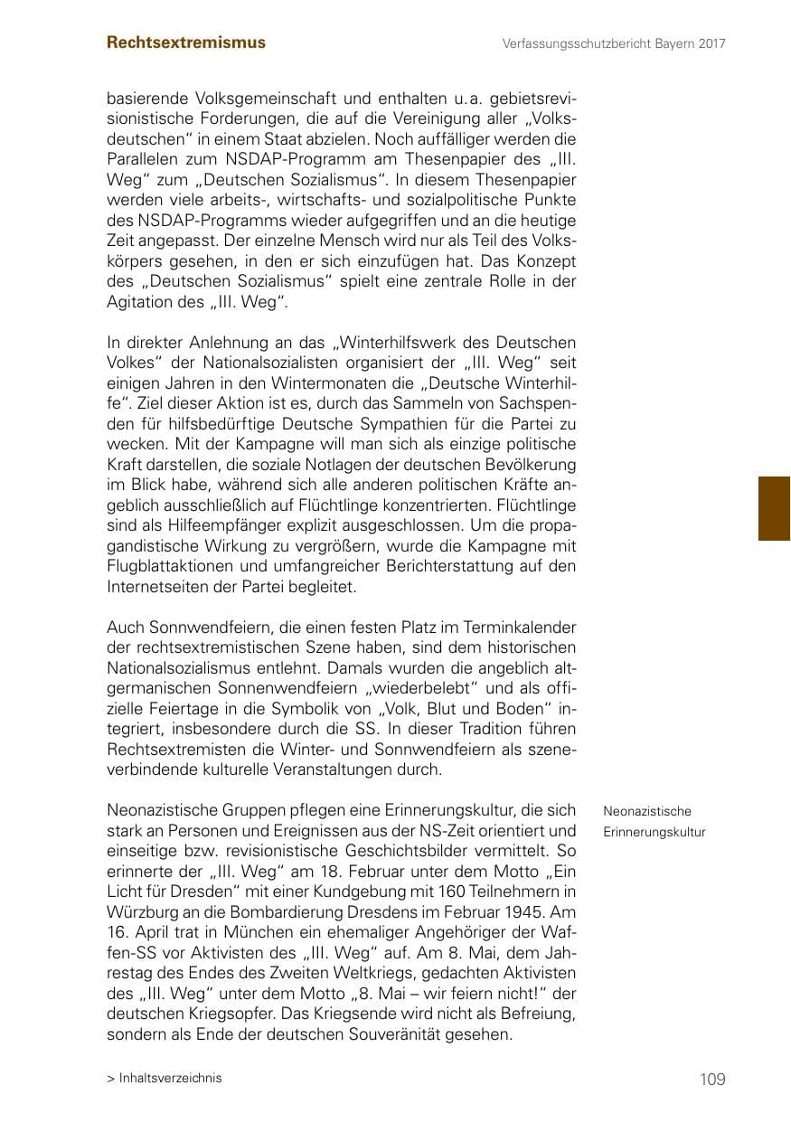 Seite 109 des Verfassungsschutzbericht 2017 Bayern