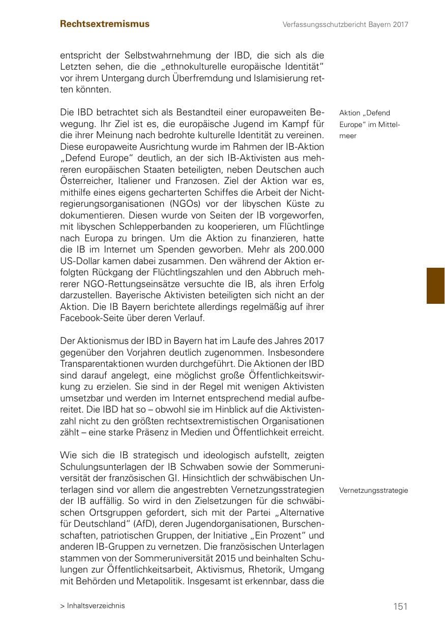 Seite 151 des Verfassungsschutzbericht 2017 Bayern