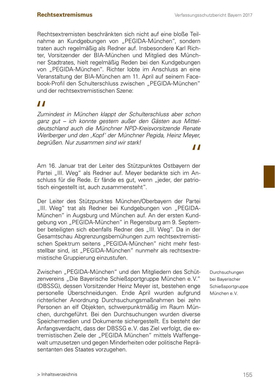 Seite 155 des Verfassungsschutzbericht 2017 Bayern
