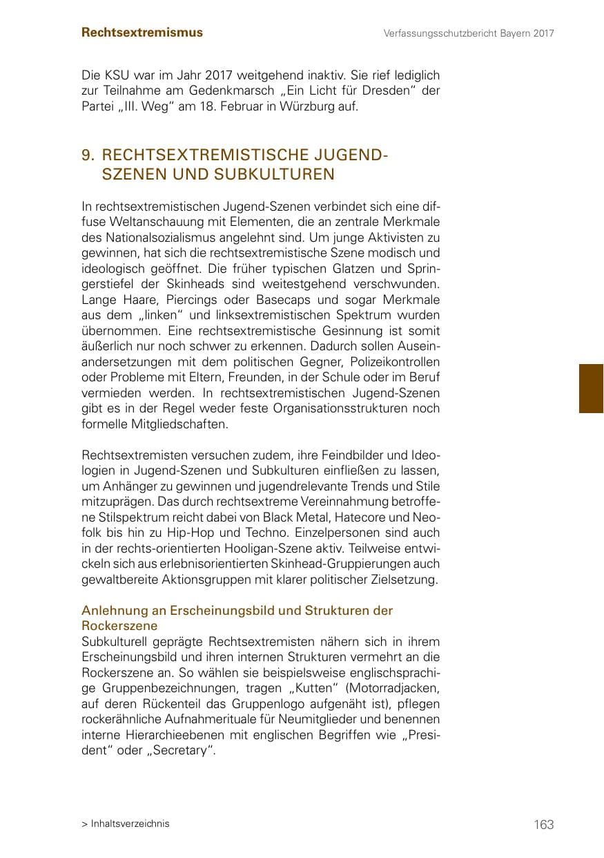 Seite 163 des Verfassungsschutzbericht 2017 Bayern