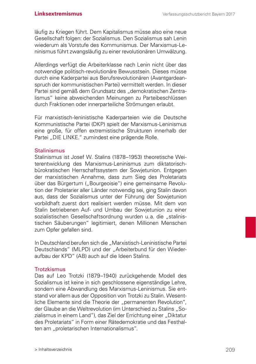 Seite 209 des Verfassungsschutzbericht 2017 Bayern