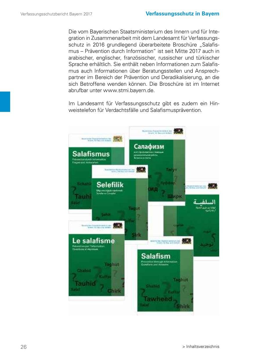 Seite 26 des Verfassungsschutzbericht 2017 Bayern
