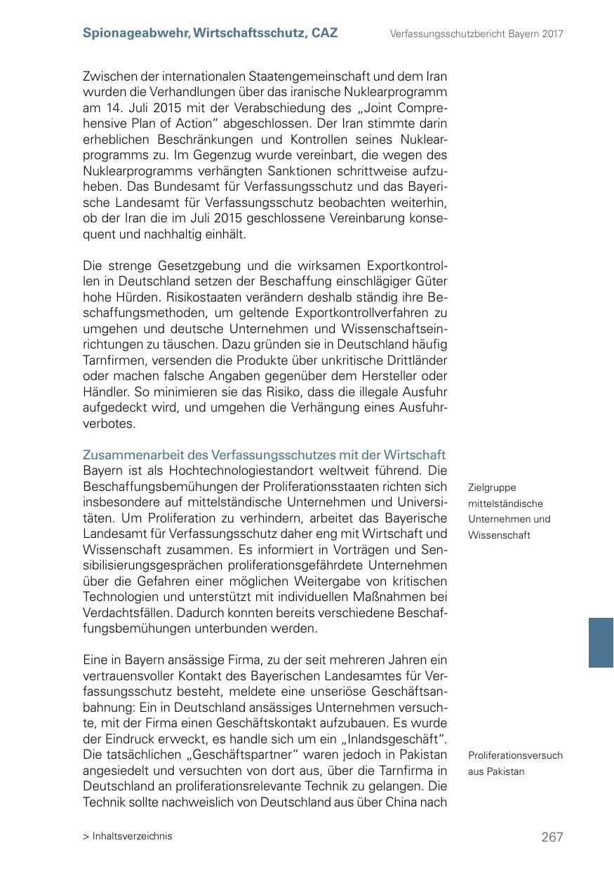 Seite 267 des Verfassungsschutzbericht 2017 Bayern