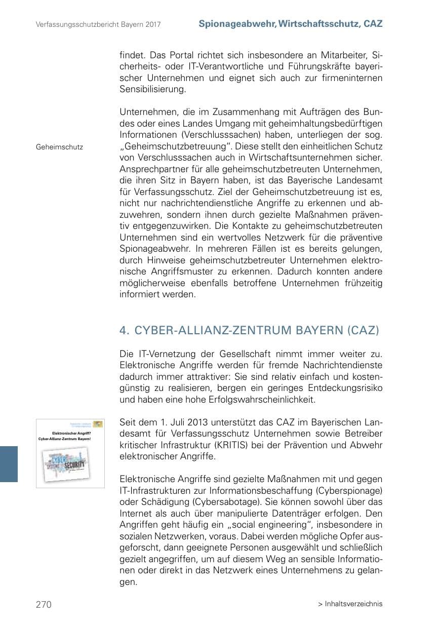 Seite 270 des Verfassungsschutzbericht 2017 Bayern