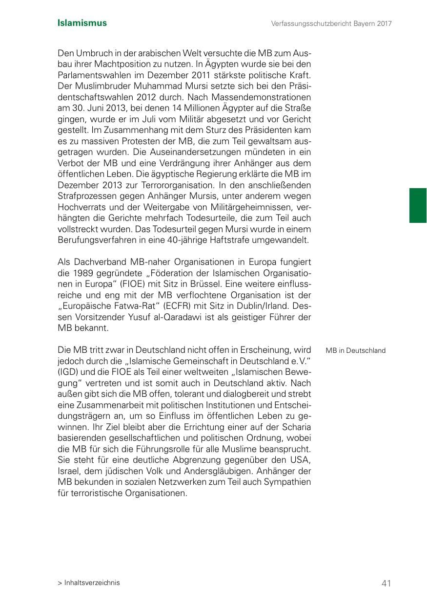 Seite 41 des Verfassungsschutzbericht 2017 Bayern