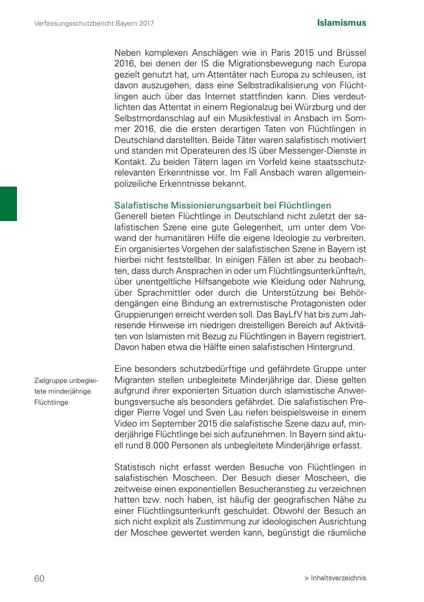 Seite 60 des Verfassungsschutzbericht 2017 Bayern