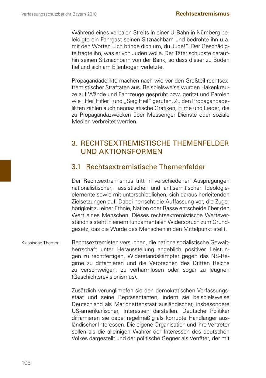Seite 106 des Verfassungsschutzbericht 2018 Bayern