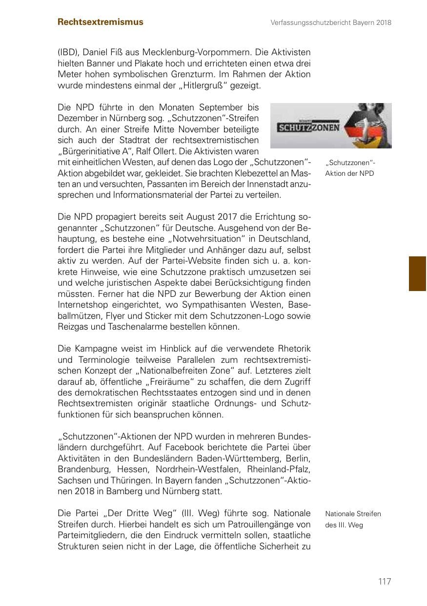 Seite 117 des Verfassungsschutzbericht 2018 Bayern