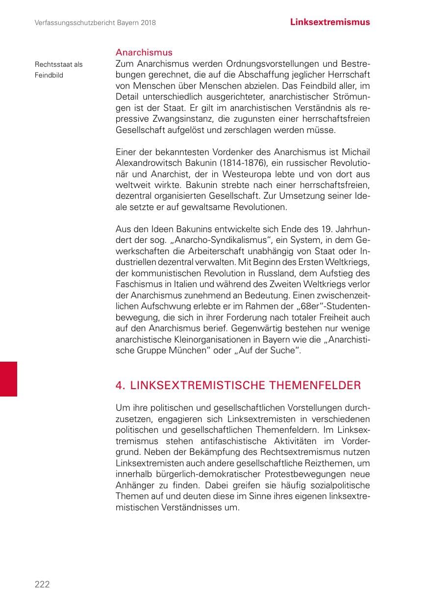 Seite 222 des Verfassungsschutzbericht 2018 Bayern