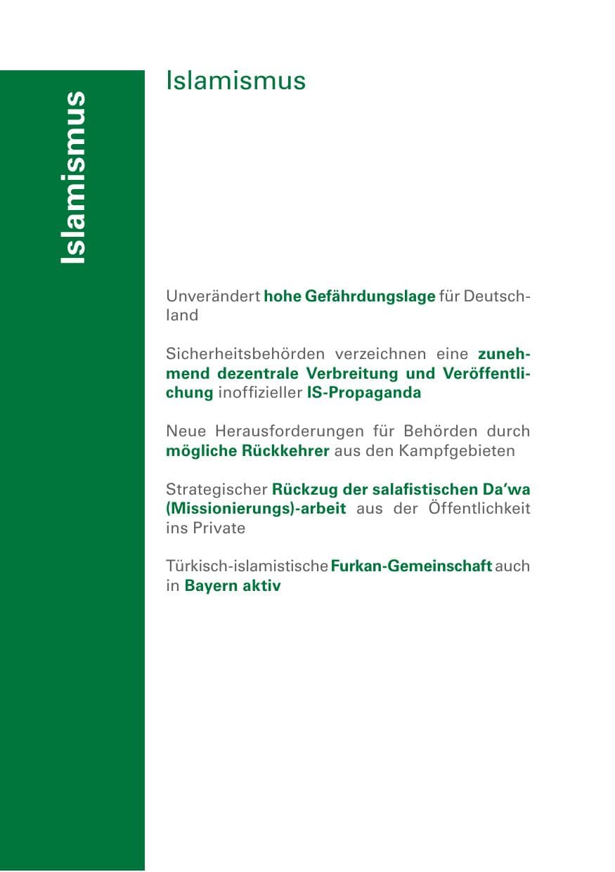Seite 32 des Verfassungsschutzbericht 2018 Bayern