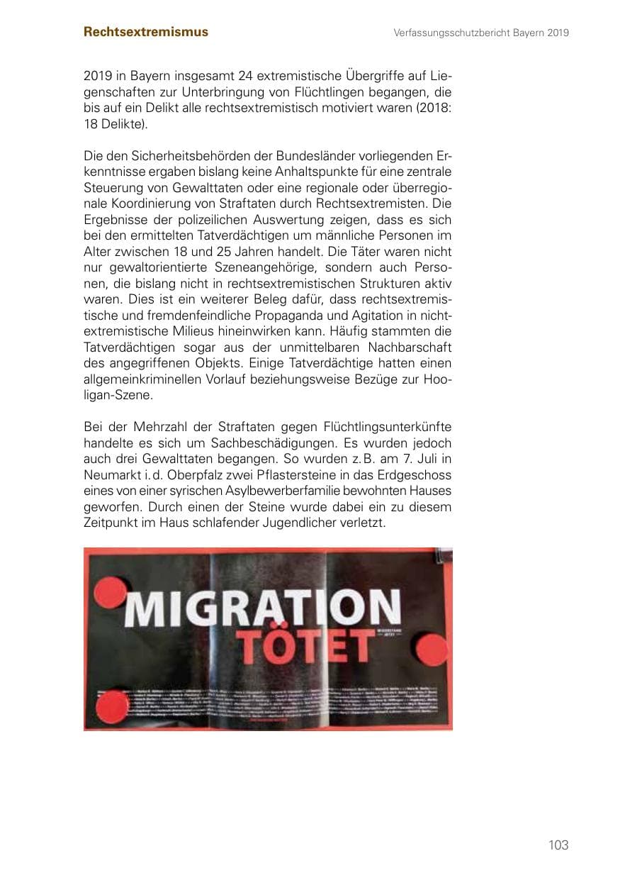 Seite 103 des Verfassungsschutzbericht 2019 Bayern