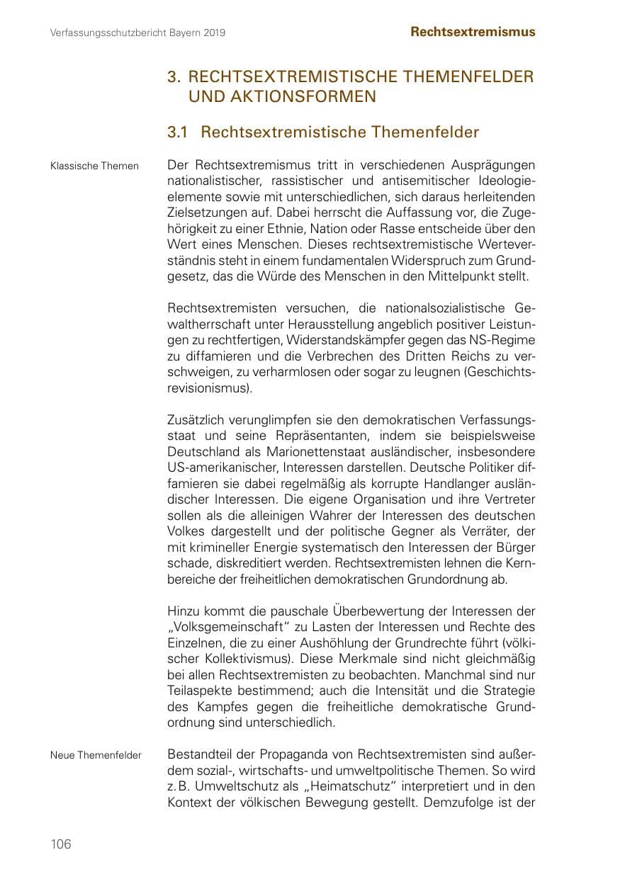 Seite 106 des Verfassungsschutzbericht 2019 Bayern