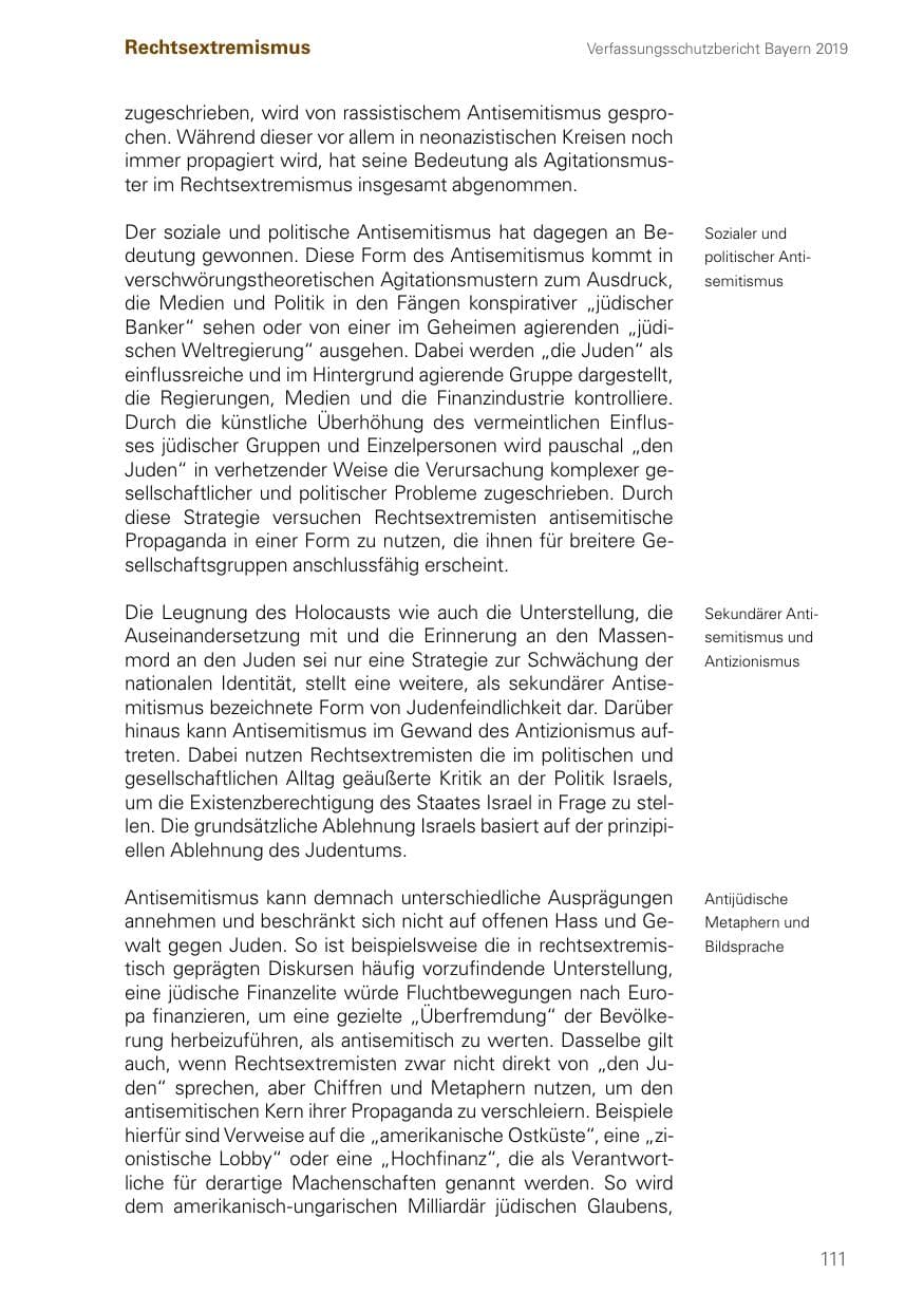 Seite 111 des Verfassungsschutzbericht 2019 Bayern