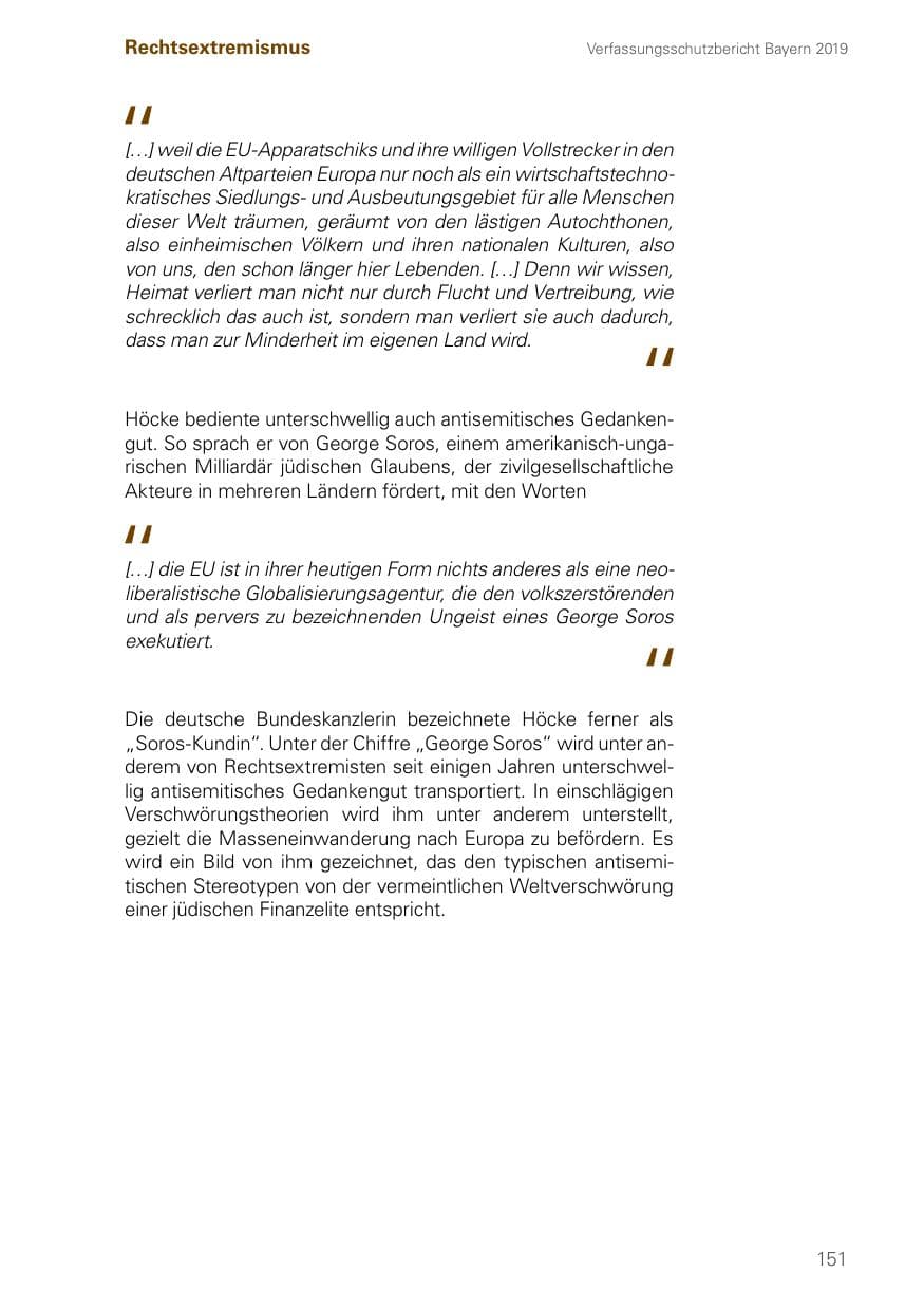 Seite 151 des Verfassungsschutzbericht 2019 Bayern