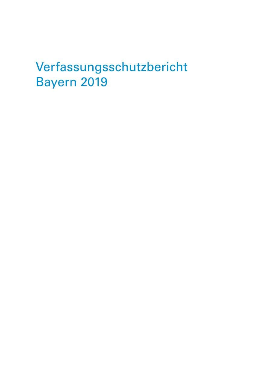 Seite 3 des Verfassungsschutzbericht 2019 Bayern