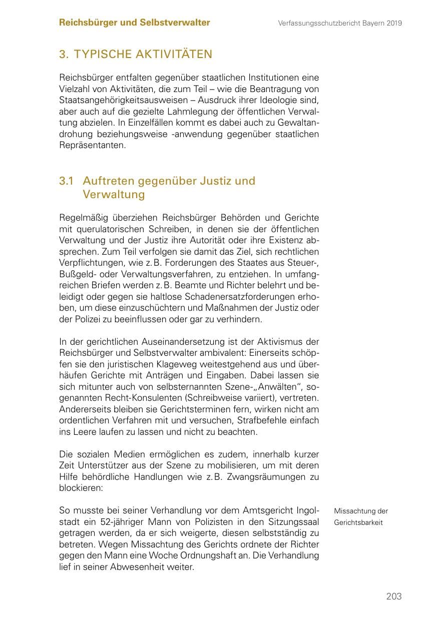 Seite 203 des Verfassungsschutzbericht 2019 Bayern