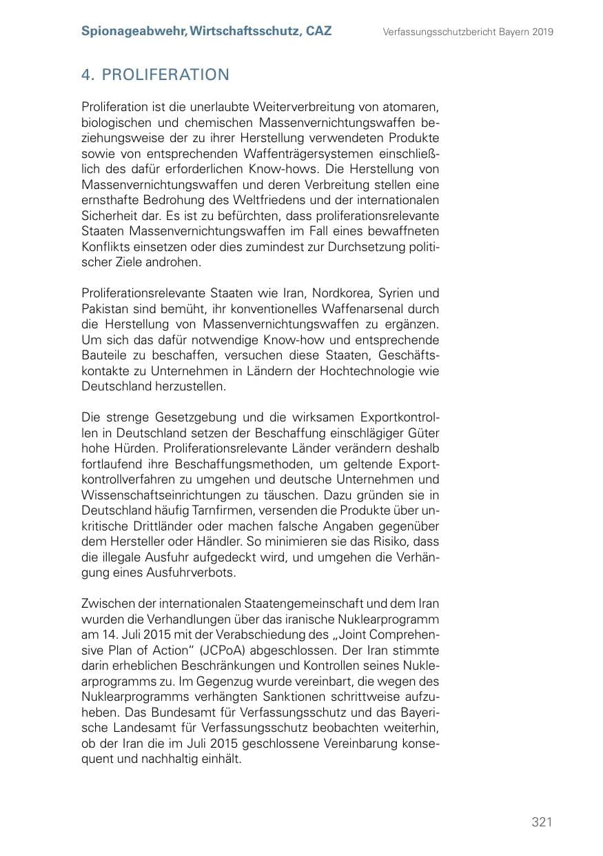 Seite 321 des Verfassungsschutzbericht 2019 Bayern