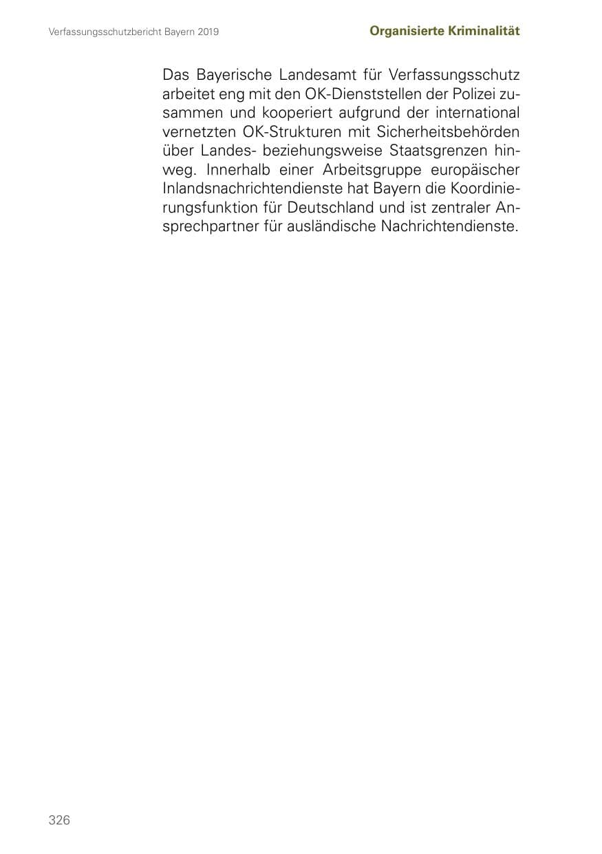 Seite 326 des Verfassungsschutzbericht 2019 Bayern