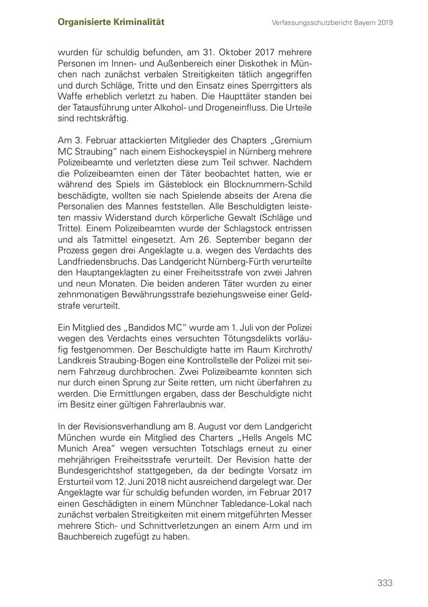 Seite 333 des Verfassungsschutzbericht 2019 Bayern