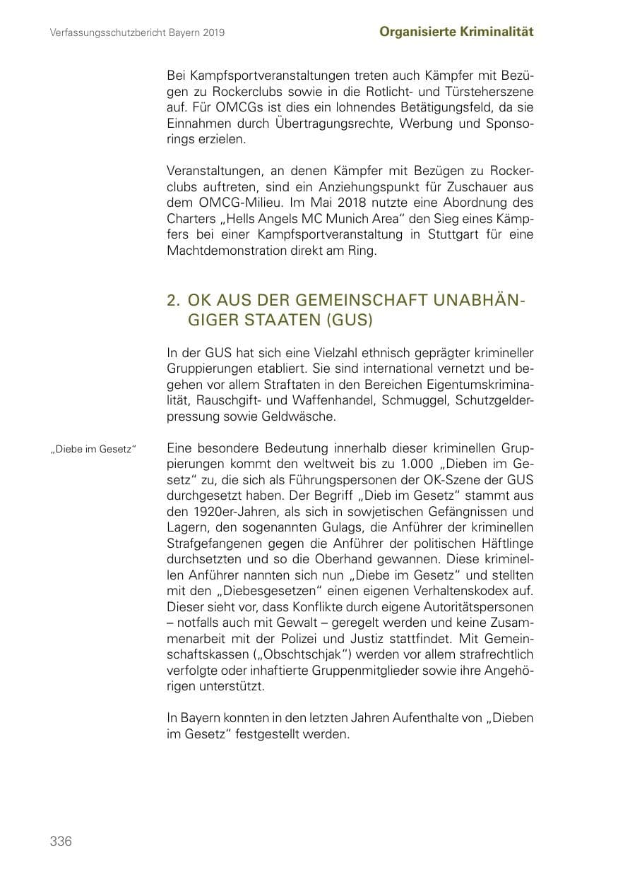 Seite 336 des Verfassungsschutzbericht 2019 Bayern