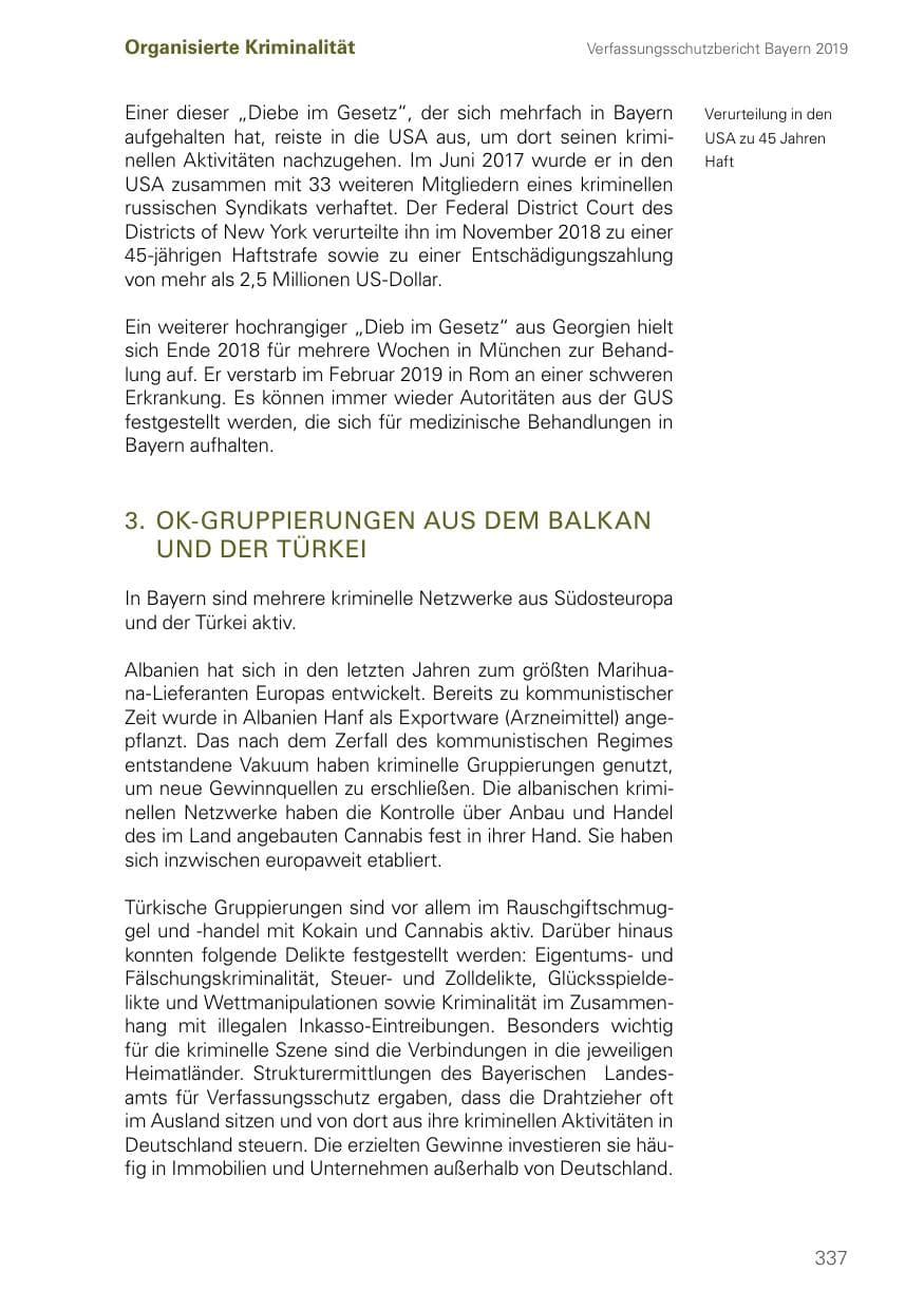 Seite 337 des Verfassungsschutzbericht 2019 Bayern