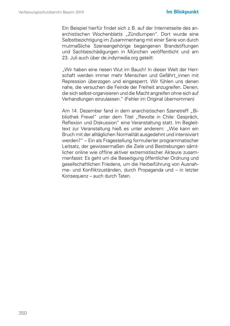 Seite 350 des Verfassungsschutzbericht 2019 Bayern