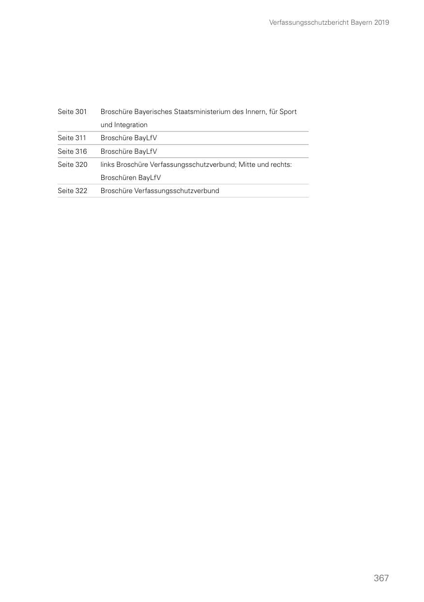Seite 367 des Verfassungsschutzbericht 2019 Bayern