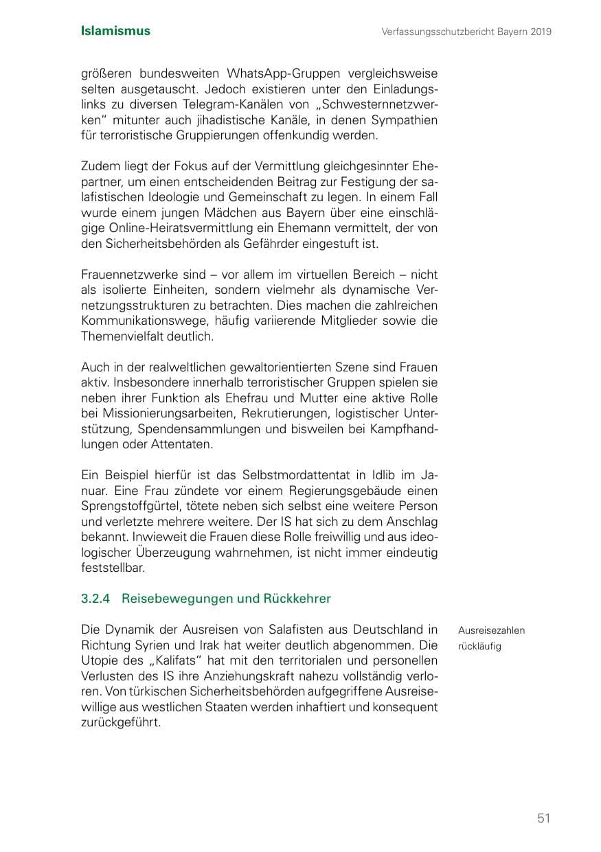 Seite 51 des Verfassungsschutzbericht 2019 Bayern