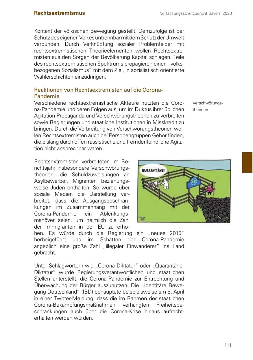 Seite 111 des Verfassungsschutzbericht 2020 Bayern