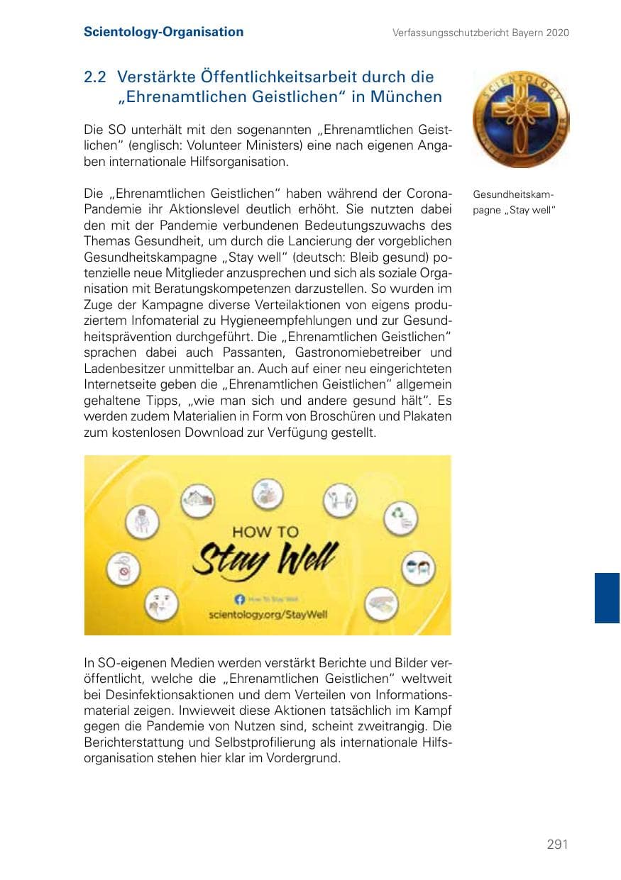 Seite 291 des Verfassungsschutzbericht 2020 Bayern