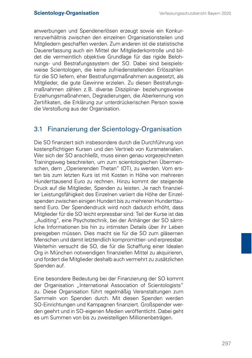 Seite 297 des Verfassungsschutzbericht 2020 Bayern