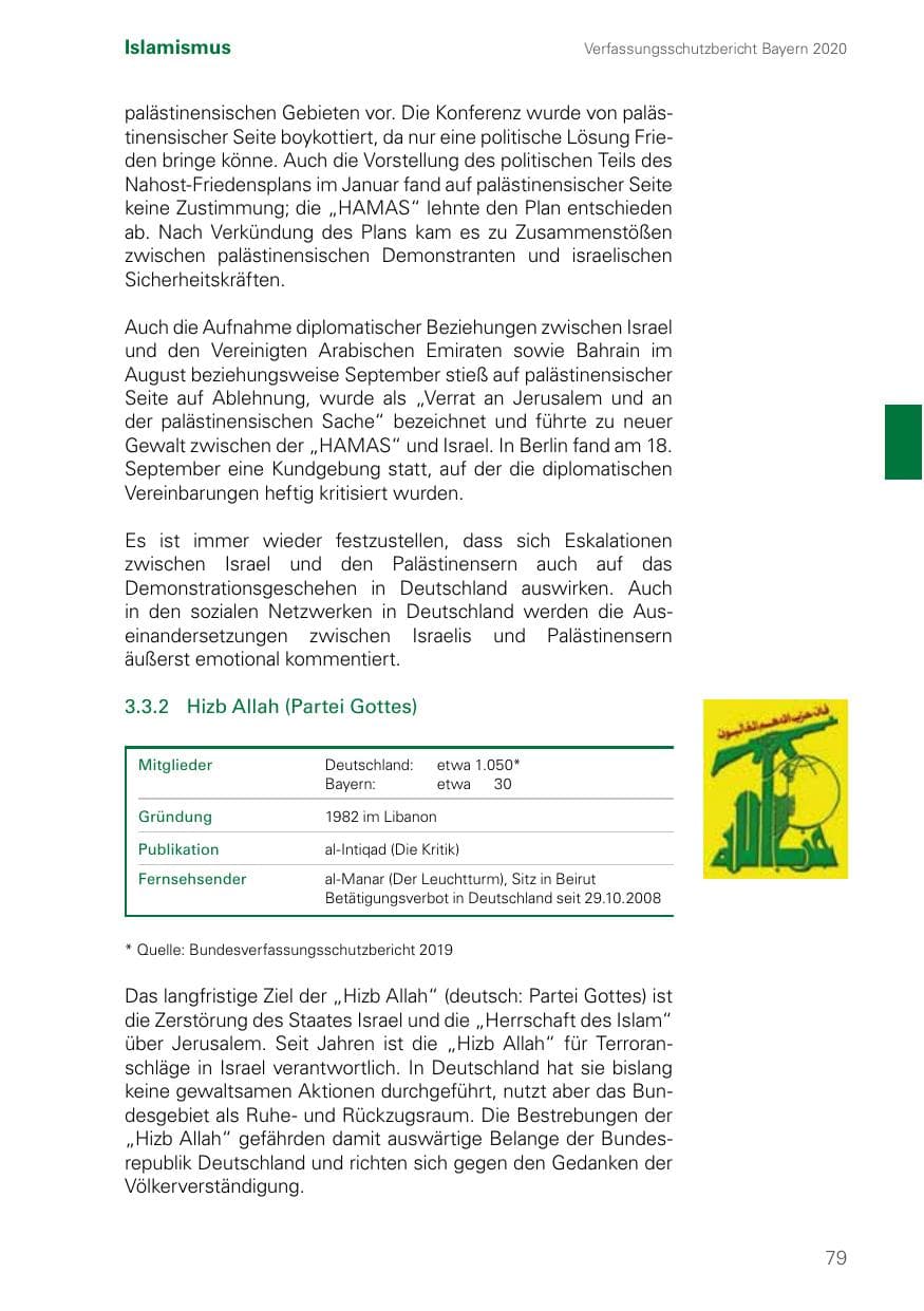 Seite 79 des Verfassungsschutzbericht 2020 Bayern
