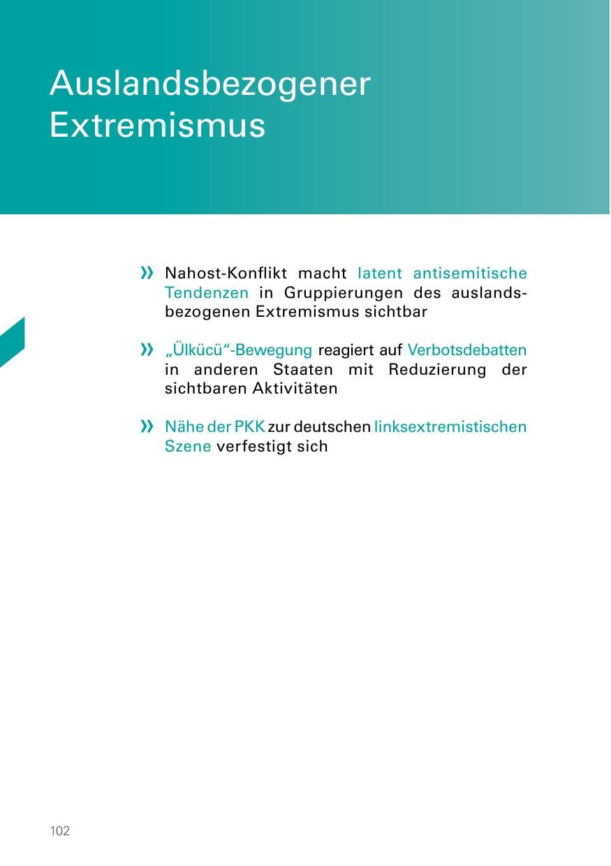 Seite 102 des Verfassungsschutzbericht 2021 Bayern