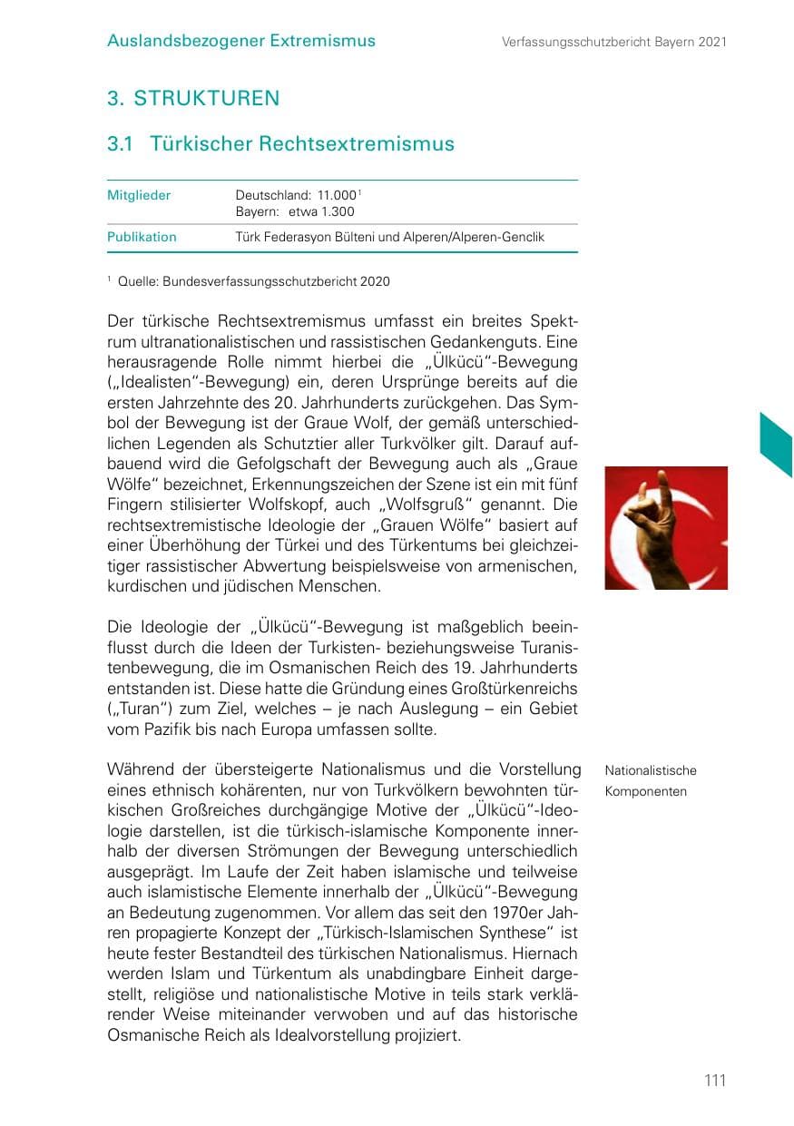 Seite 111 des Verfassungsschutzbericht 2021 Bayern