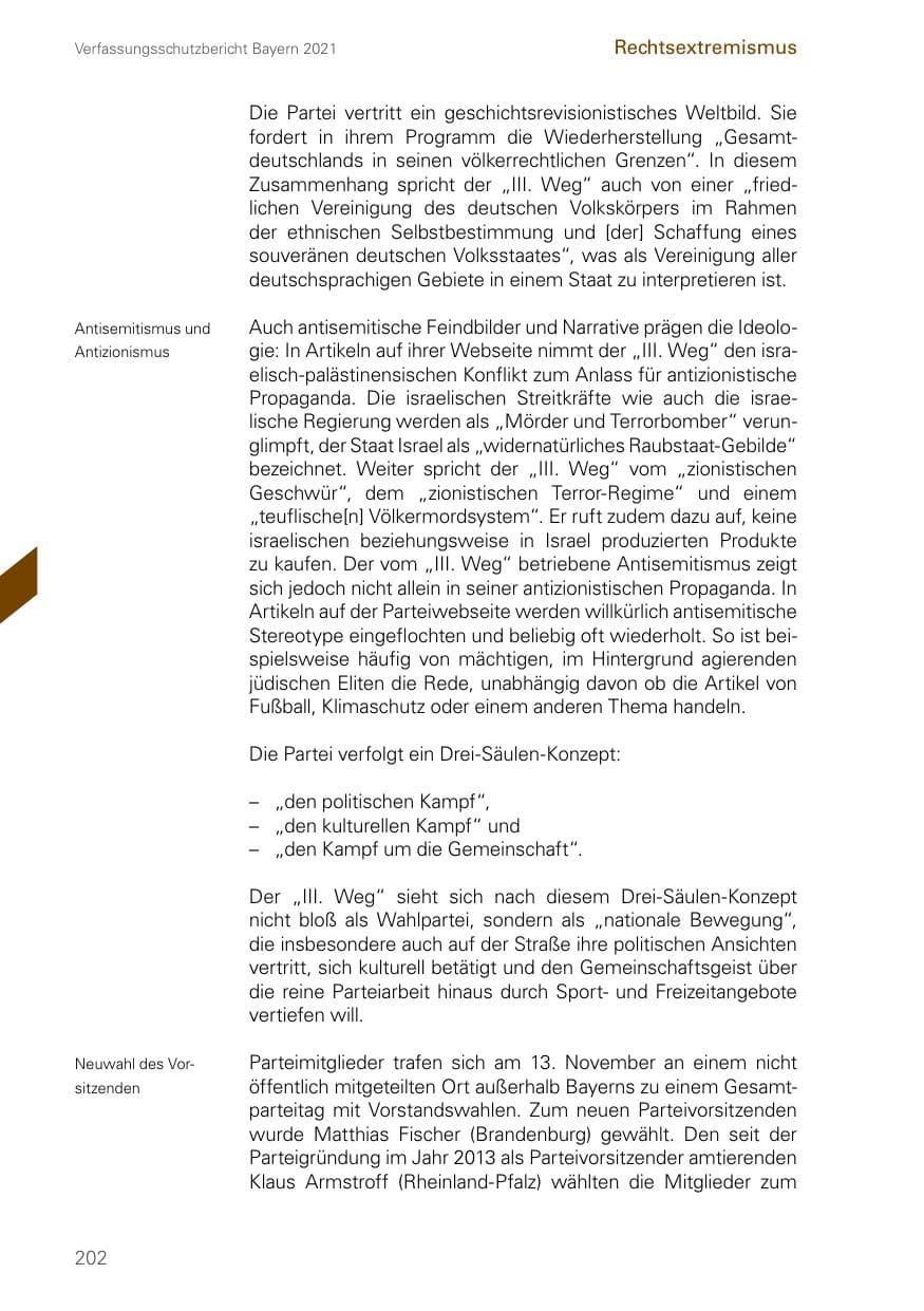 Seite 202 des Verfassungsschutzbericht 2021 Bayern