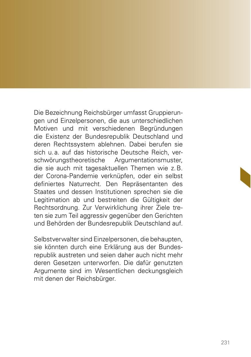 Seite 231 des Verfassungsschutzbericht 2021 Bayern